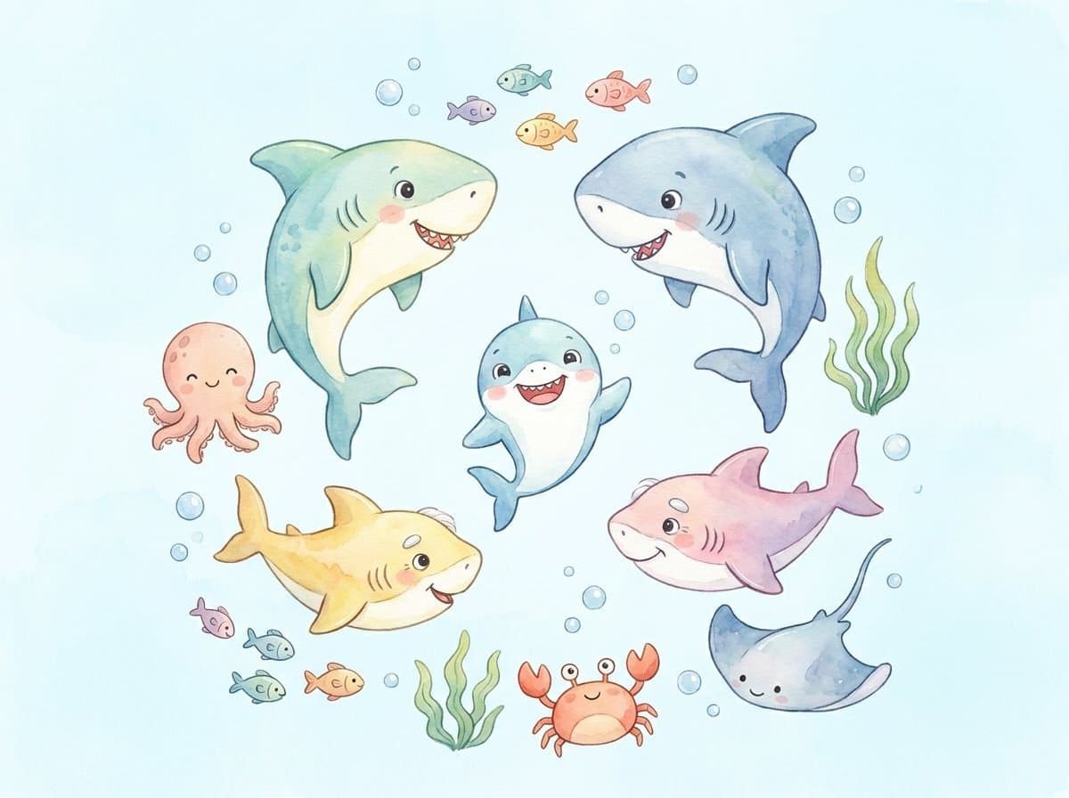 Baby Shark printable flashcards cover