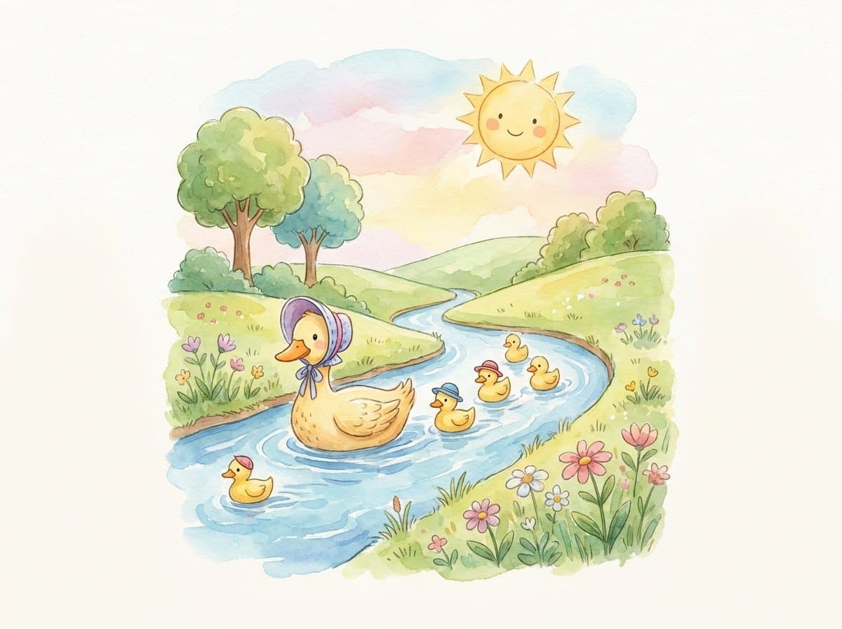Five Little Ducks printable flashcards cover