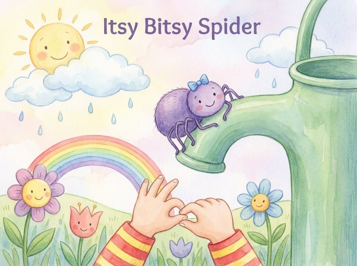 Itsy Bitsy Spider printable flashcards cover