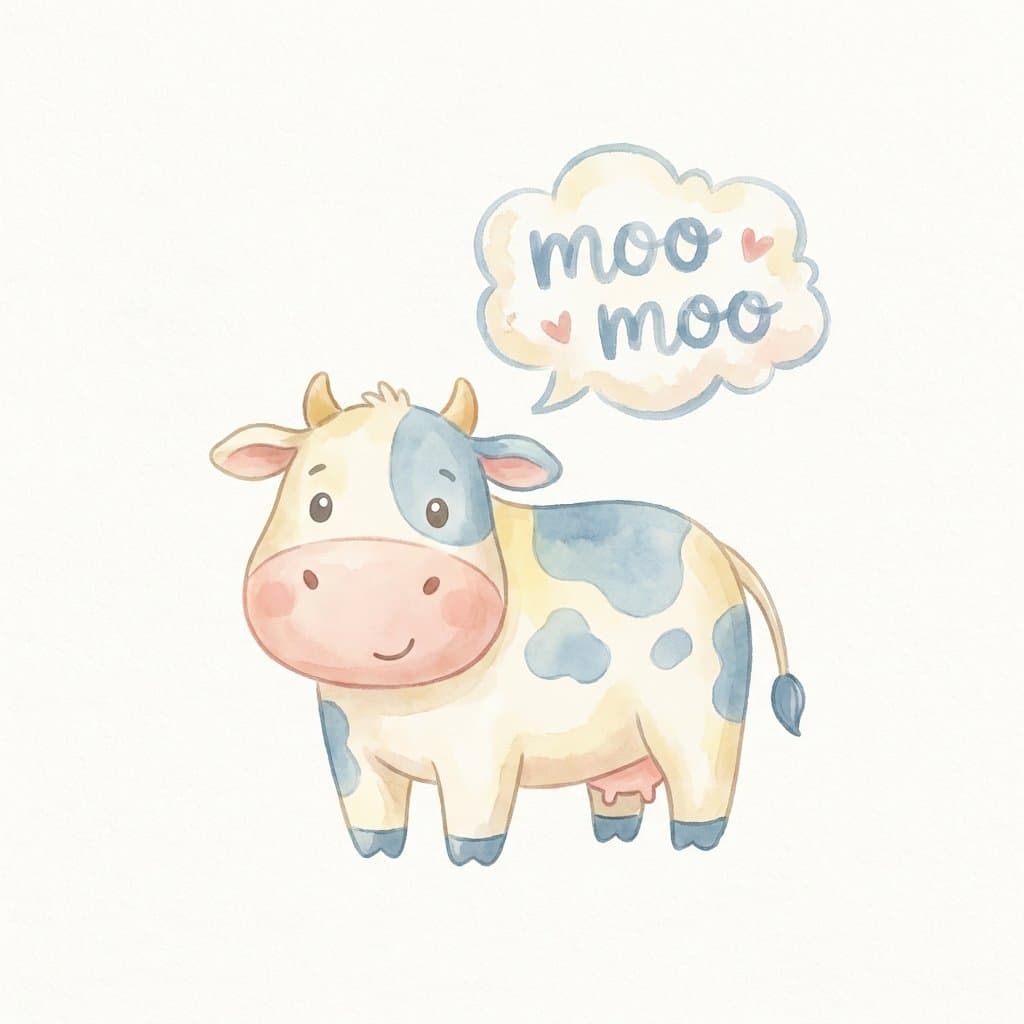 cow flashcard illustration