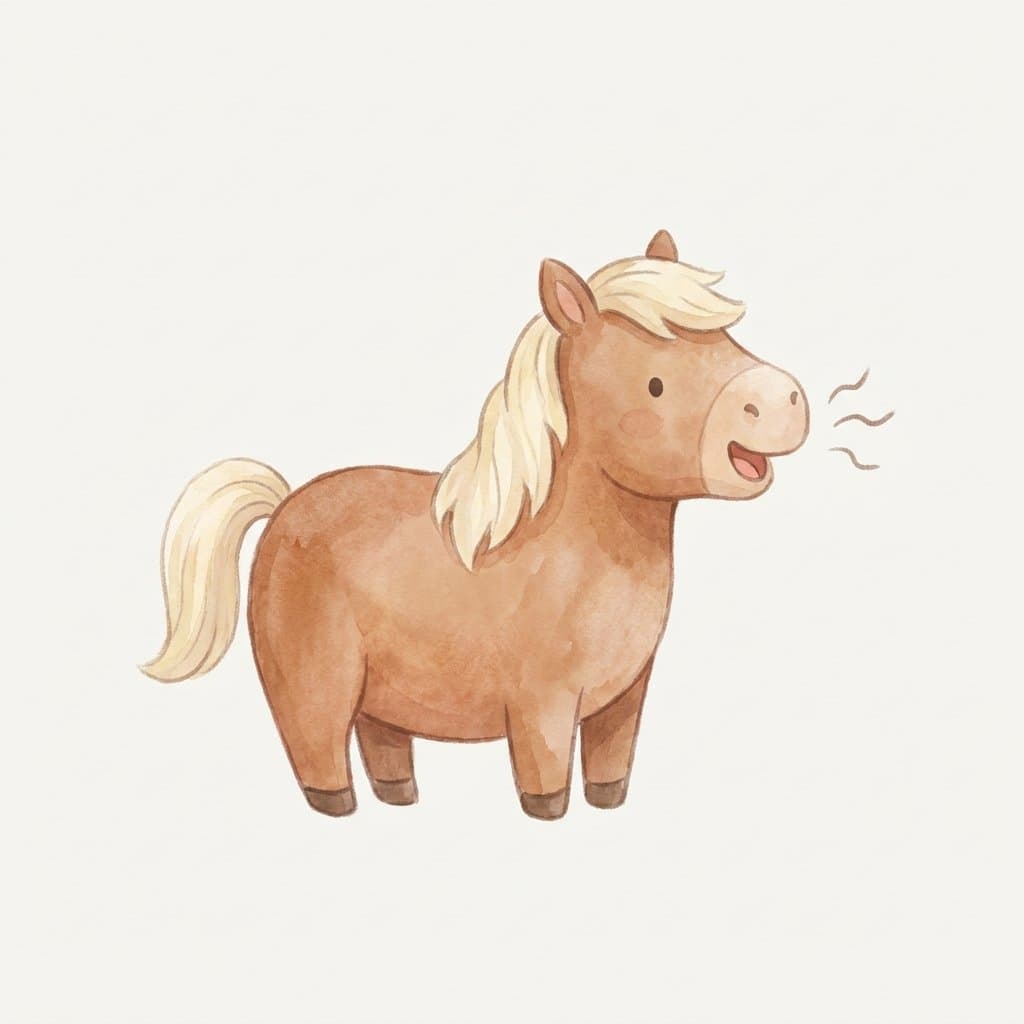 horse flashcard illustration