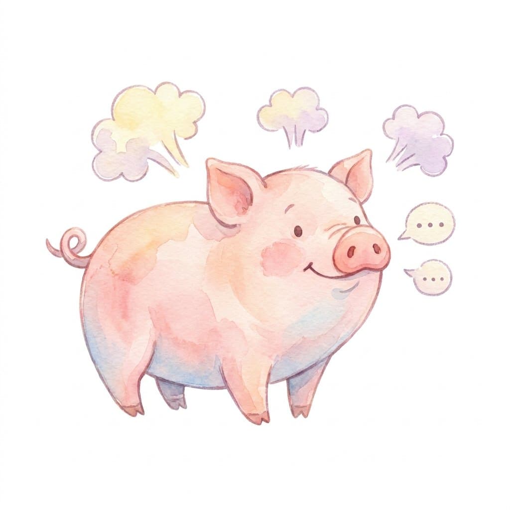 pig flashcard illustration