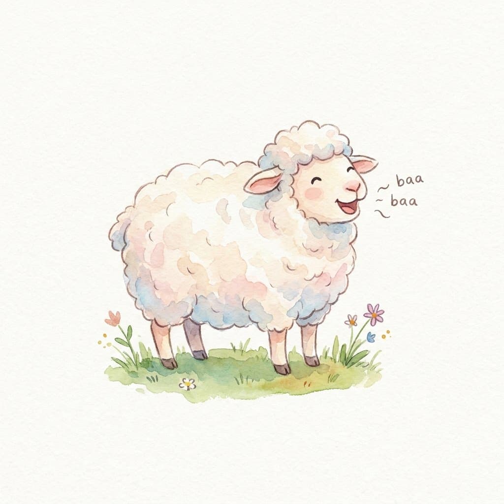 sheep flashcard illustration