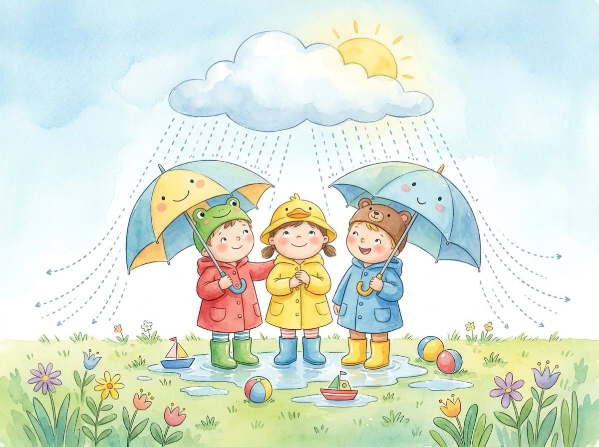 Rain, Rain, Go Away printable flashcards cover