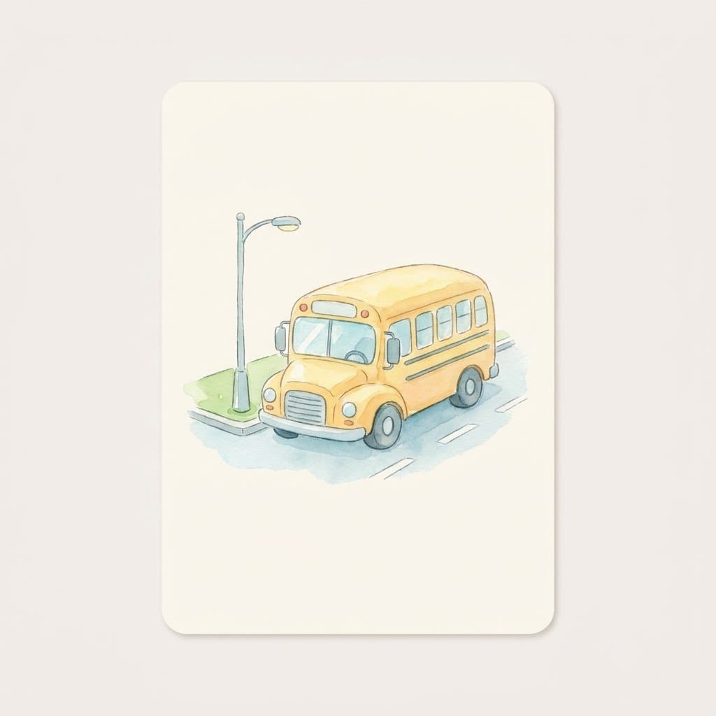 bus flashcard illustration